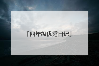 四年级优秀日记