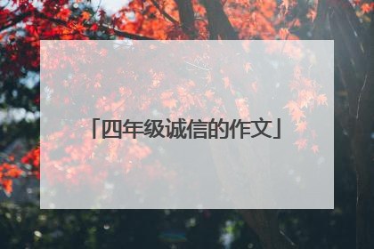 四年级诚信的作文