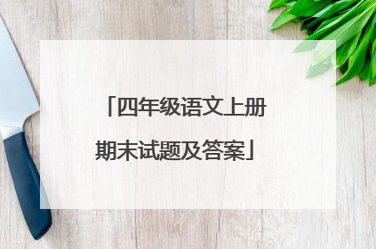 四年级语文上册期末试题及答案