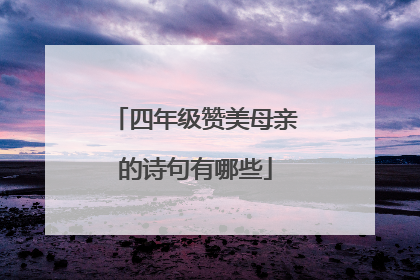 四年级赞美母亲的诗句有哪些