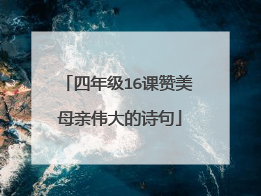四年级16课赞美母亲伟大的诗句