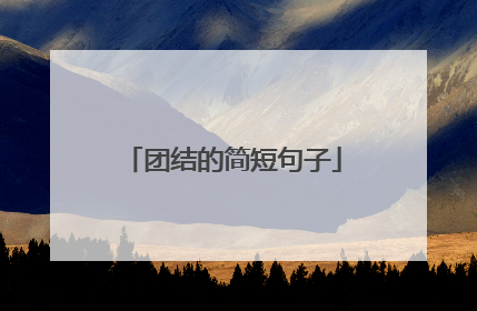 团结的简短句子