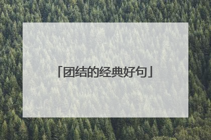 团结的经典好句