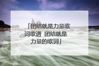 团结就是力量歌词歌谱 团结就是力量的歌词