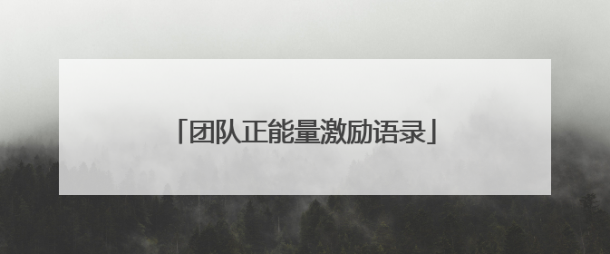 团队正能量激励语录