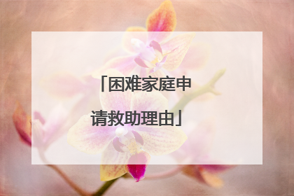 困难家庭申请救助理由