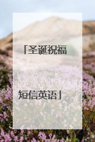 圣诞祝福短信英语