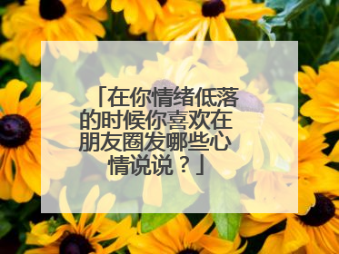 在你情绪低落的时候你喜欢在朋友圈发哪些心情说说？