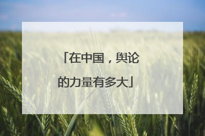 在中国,舆论的力量有多大