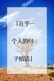 在乎一个人的句子情话
