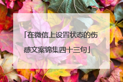 在微信上设置状态的伤感文案锦集四十三句
