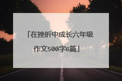 在挫折中成长六年级作文500字6篇
