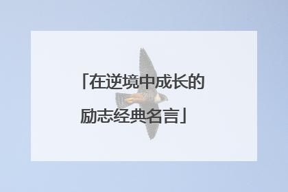 在逆境中成长的励志经典名言