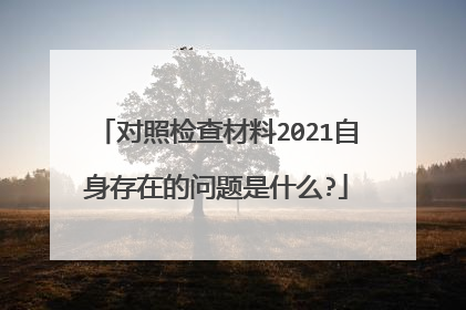 对照检查材料2021自身存在的问题是什么?