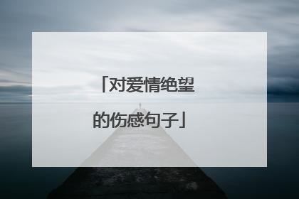 对爱情绝望的伤感句子