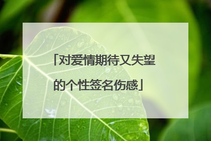 对爱情期待又失望的个性签名伤感