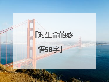 对生命的感悟50字