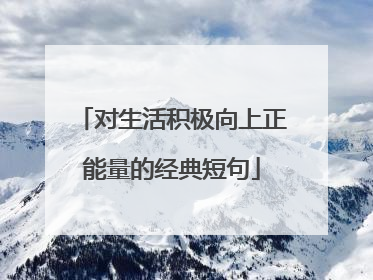 对生活积极向上正能量的经典短句