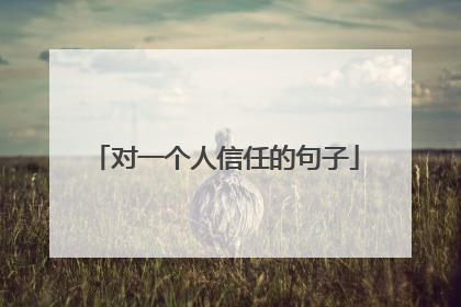 对一个人信任的句子