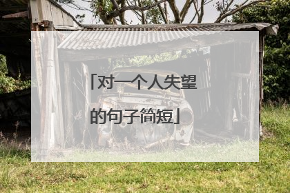 对一个人失望的句子简短
