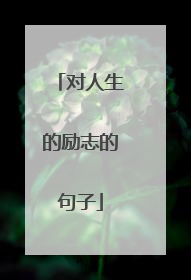 对人生的励志的句子