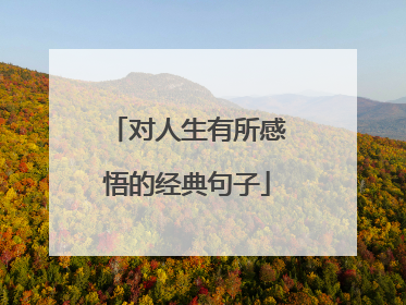 对人生有所感悟的经典句子