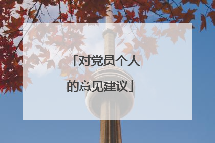 对党员个人的意见建议