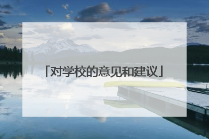 对学校的意见和建议