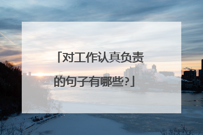 对工作认真负责的句子有哪些?