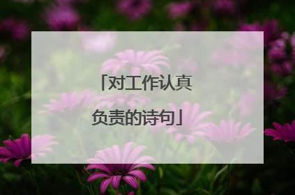 对工作认真负责的诗句