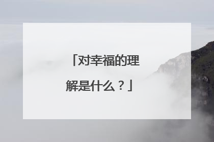 对幸福的理解是什么？