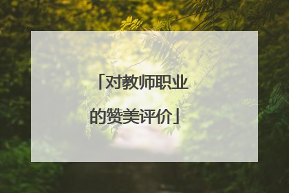 对教师职业的赞美评价