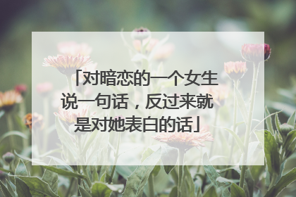 对暗恋的一个女生说一句话,反过来就是对她表白的话