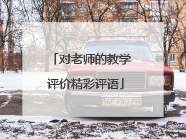 对老师的教学评价精彩评语