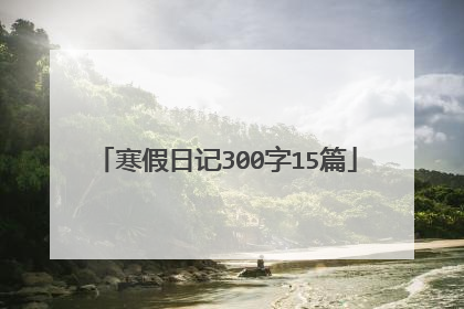 寒假日记300字15篇
