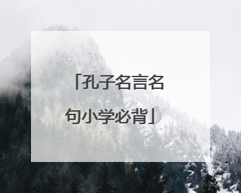 孔子名言名句小学必背