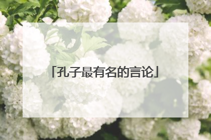 孔子最有名的言论