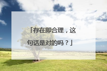存在即合理，这句话是对的吗？