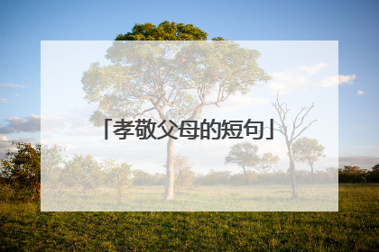 孝敬父母的短句