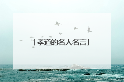 孝道的名人名言