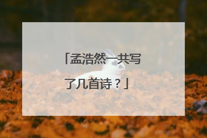 孟浩然一共写了几首诗?
