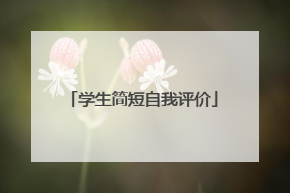 学生简短自我评价