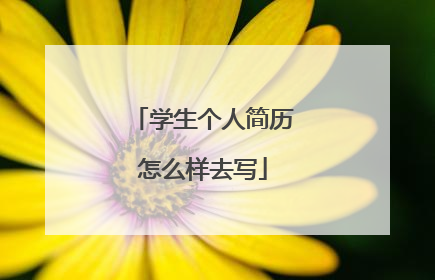 学生个人简历怎么样去写