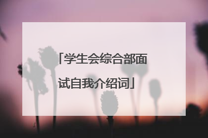 学生会综合部面试自我介绍词
