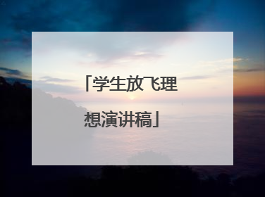 学生放飞理想演讲稿