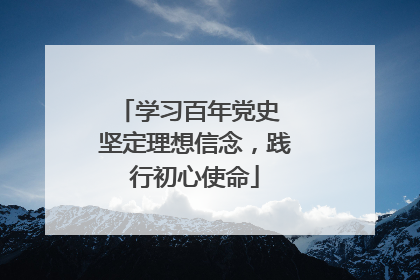 学习百年党史 坚定理想信念,践行初心使命