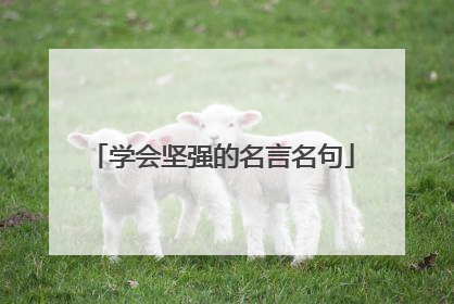 学会坚强的名言名句