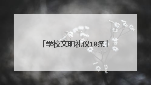 学校文明礼仪10条