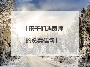孩子们遇良师的赞美佳句