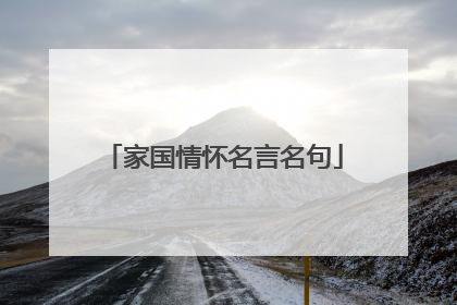 家国情怀名言名句